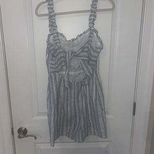 Victoria and Sophia blue cream and white stripped dress